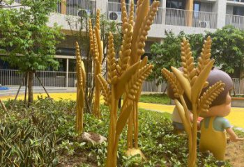 公園水稻雕塑廠家 酒店門口雕塑制作 彩繪擺件