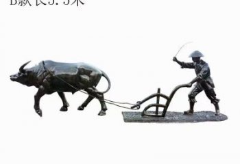 園林農耕牛雕塑加工 城市廣場雕塑 步行街擺件效果圖