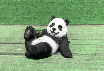 園林玻璃鋼熊貓雕塑廠家 城市廣場雕塑 步行街擺件