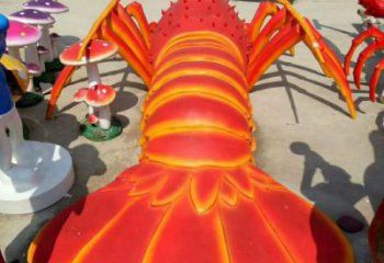 玻璃鋼創(chuàng)意龍蝦雕塑 步行街店門口雕塑 動物小品