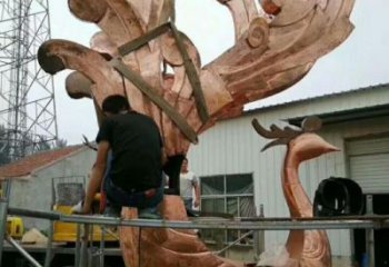 商業(yè)街鳳凰銅雕塑廠家 售樓處雕塑 動(dòng)物擺件