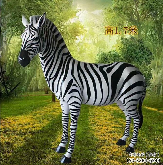 斑馬雕塑制作，仿真彩繪工藝，公園廣場街頭雕塑