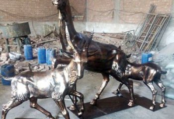 不銹鋼山羊雕塑生產(chǎn)工廠，仿真動物，戶外公園擺件