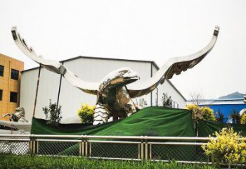 不銹鋼園林老鷹雕塑 城市廣場雕塑 步行街擺件