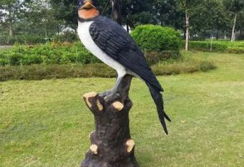 酒店玻璃鋼喜鵲雕塑 庭院仿真雕塑 彩繪小品