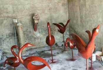 景區(qū)鳥類雕塑，噴水造型，剪影工藝