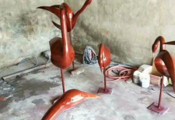 庭院鳥類雕塑，現(xiàn)代小品，彩繪工藝