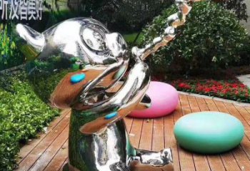 校園貓咪雕塑，拉絲海洋雕塑，卡通主題