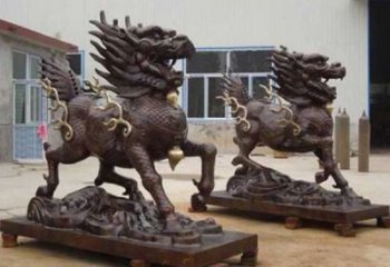 街道貔貅雕塑，鑄銅農耕雕塑，古銅效果