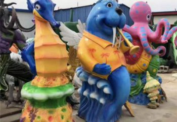 街道河馬雕塑，鑄銅農耕雕塑，古銅效果