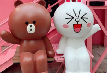 景區布朗熊雕塑，鍍金歐式雕塑，鐵藝材質