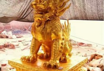 房地產(chǎn)麒麟雕塑，仿古動漫雕塑，噴砂制造