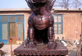 酒店麒麟雕塑，鍍金歐式雕塑，仿古擺件