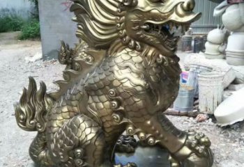 售樓部麒麟雕塑，噴砂發(fā)光雕塑，彩繪題材