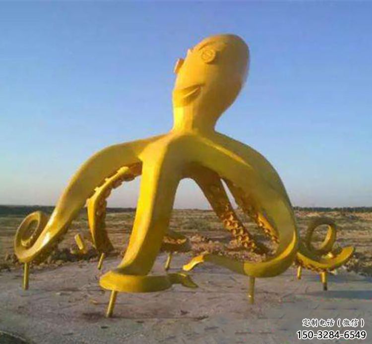 街道烏賊雕塑，鑄銅農耕雕塑，古銅效果