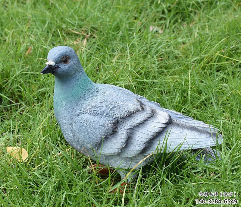 街道鴿子雕塑，鍛造鳥類雕塑，古銅效果