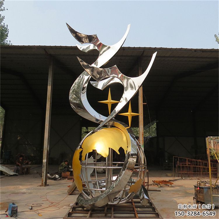 酒店鴿子雕塑，鍍金歐式雕塑，仿古擺件