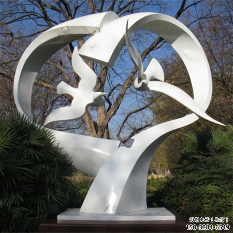 售樓部鴿子雕塑，噴砂發光雕塑，彩繪題材