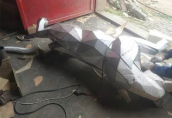 操場(chǎng)獵豹雕塑，仿真動(dòng)物雕塑，噴砂制造