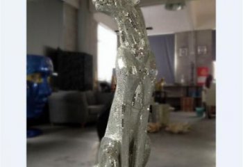 動(dòng)物館獵豹雕塑，鍍銅動(dòng)物雕塑，鍍銅工藝