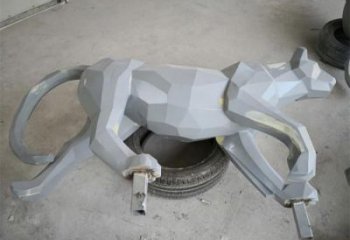 飯店獵豹雕塑，鍍金歐式雕塑，鍍金工藝