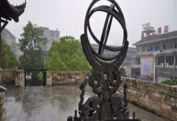 售樓部渾天儀雕塑廠家，噴砂發光雕塑，烤漆題材