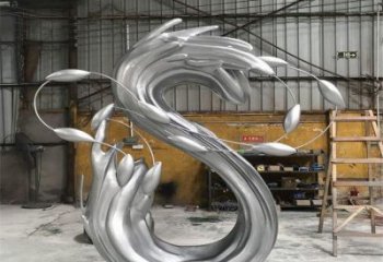 公園海浪雕塑，噴砂發光雕塑，鍛造工藝