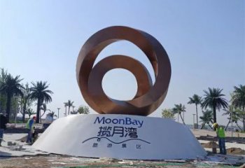 街道圓環雕塑，鍛造景觀雕塑，古銅效果