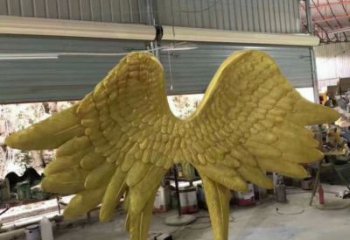 翅膀雕塑，鏤空景觀雕塑，抽象效果