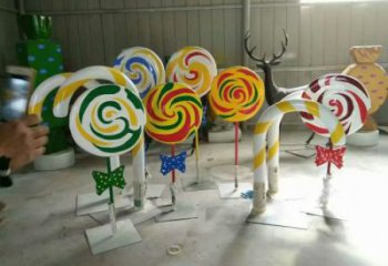 街頭糖果雕塑 大型別墅區擺件 鋼管雕塑