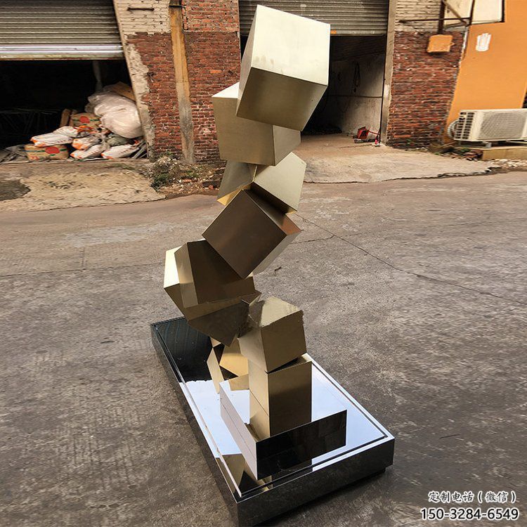 大型魔方雕塑 鍛造發(fā)光小品 房地產雕塑