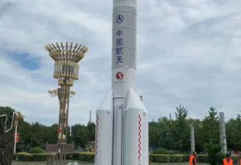 大型火箭雕塑 歐式步行街擺件 彩繪雕塑