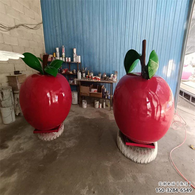 彩繪蘋果雕塑 大型城市雕塑 商業(yè)街?jǐn)[件