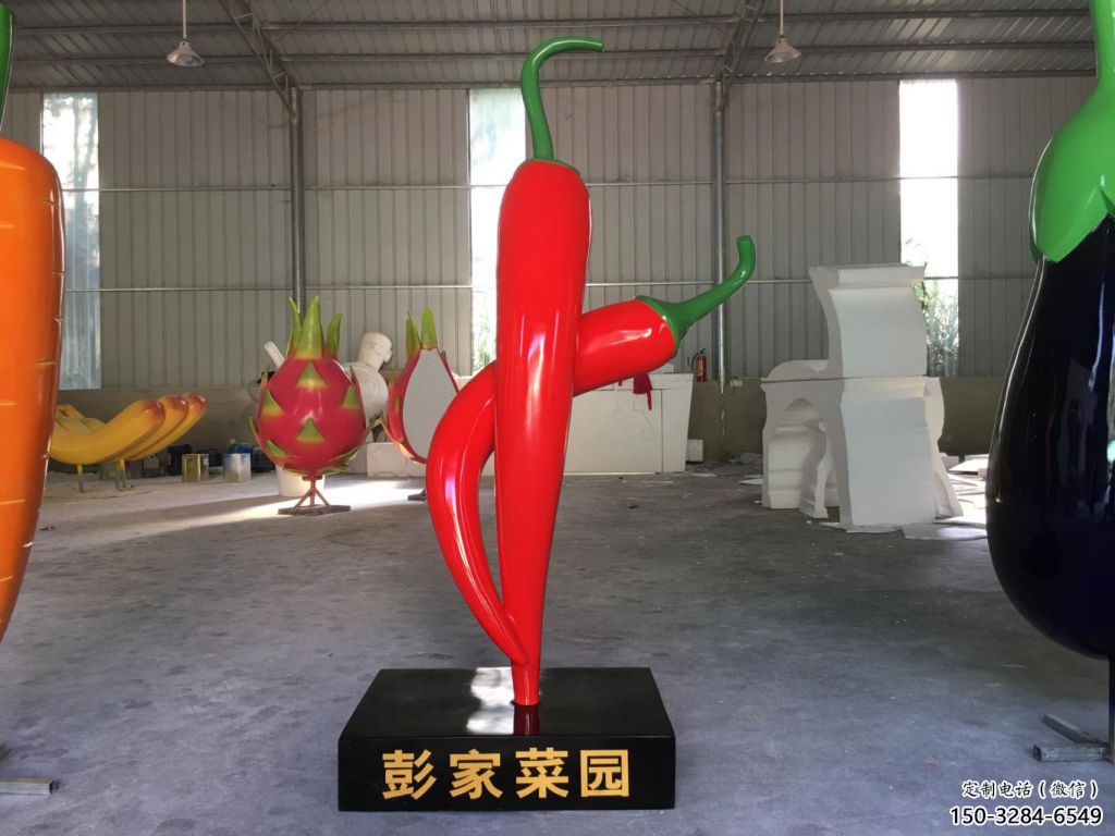 創意辣椒雕塑 步行街店門口雕塑 蔬菜小品