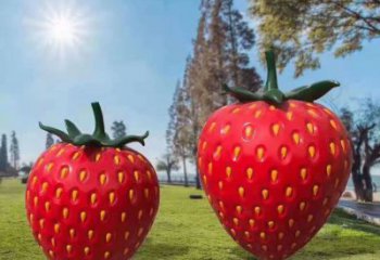 大型草莓雕塑 商業(yè)街廣場雕塑 彩繪擺件