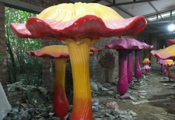 仿真蘑菇雕塑 酒店公園雕塑 風景區擺件