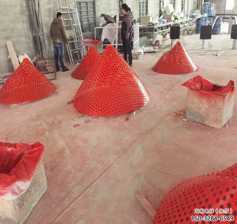 百合花雕塑 抽象藝術(shù)植物雕塑 烤漆花卉雕塑