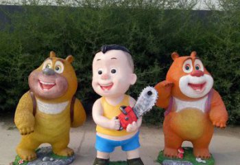 抽象大頭兒子雕塑 店門口彩繪雕塑 步行街擺件