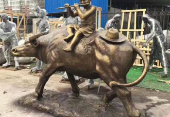 牧童雕塑制作 烤漆大型民俗雕塑 歐式鑄銅雕塑