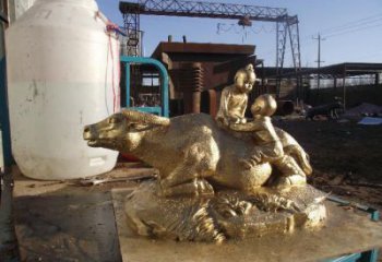 農村牧童雕塑廠家 抽象藝術鑄銅雕塑 烤漆民俗雕塑