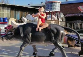 商業街牧童雕塑制作 烤漆民俗雕塑 彩繪鑄銅雕塑