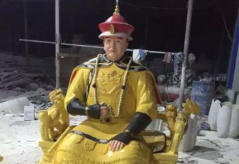 景觀皇帝雕塑 彩繪古代雕塑 校園雕塑