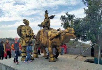 庭院牛郎織女雕塑 城市彩繪雕塑 神話小品