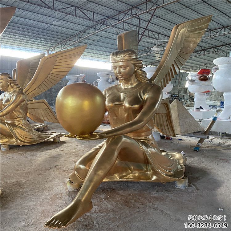 房地產(chǎn)天使雕塑 現(xiàn)代景觀擺件 幾何卡通雕塑