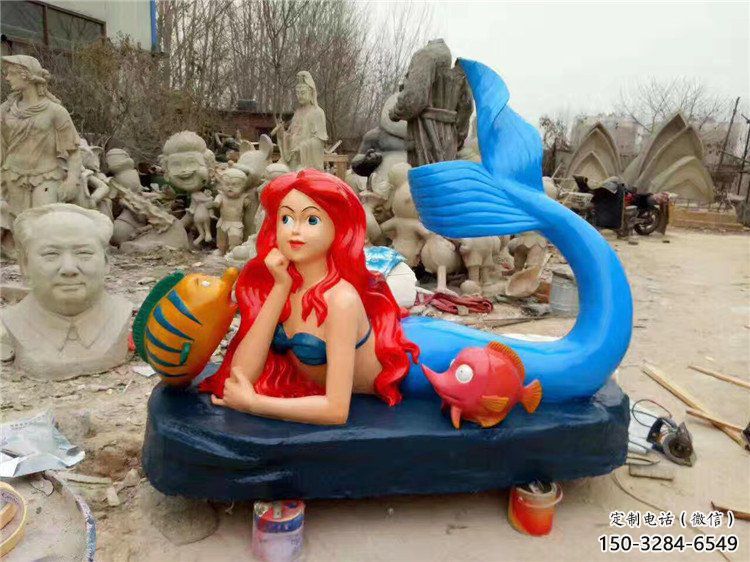 草地美人魚雕塑 現(xiàn)代校園卡通雕塑 大型動(dòng)漫雕塑