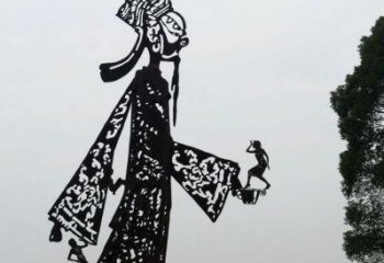 街頭皮影雕塑 大型傳統雕塑 別墅區傳統雕塑