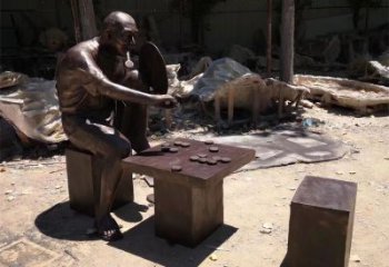 步行街下象棋雕塑 游樂場(chǎng)雕塑 鑄造民俗雕塑