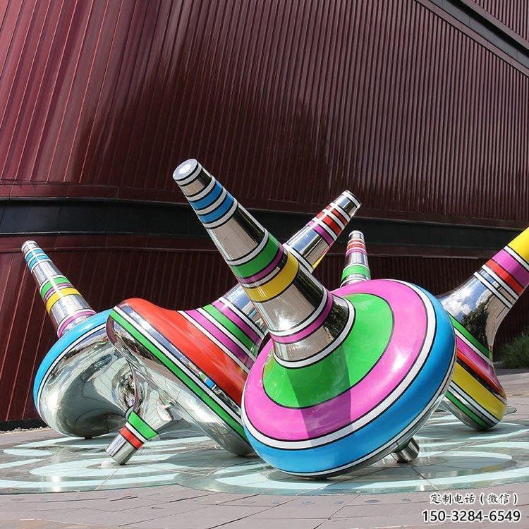 村口陀螺雕塑 啞光景觀雕塑 公園地標(biāo)雕塑