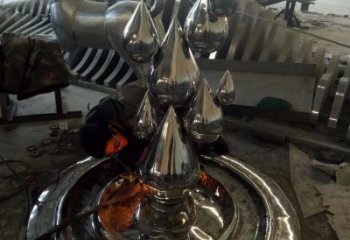 仿真水珠雕塑 電鍍現代雕塑 水景雕塑