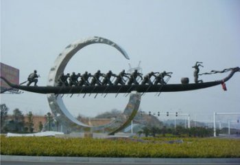 草地月牙雕塑 現代校園月亮牙雕塑 大型雕塑